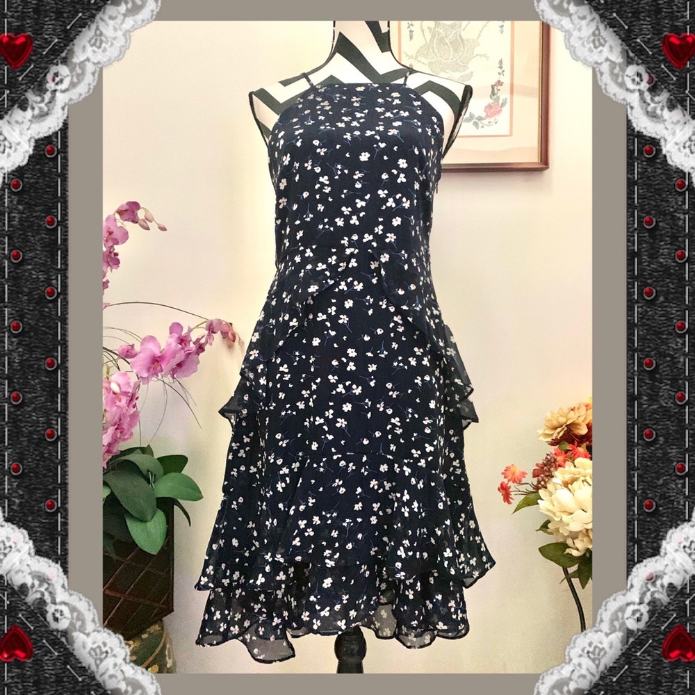 Banana Republic Ruffle Layer Floral Print Dress